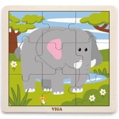 LEBULA VIGA Handy Wooden Puzzle Elephant 9 dílků