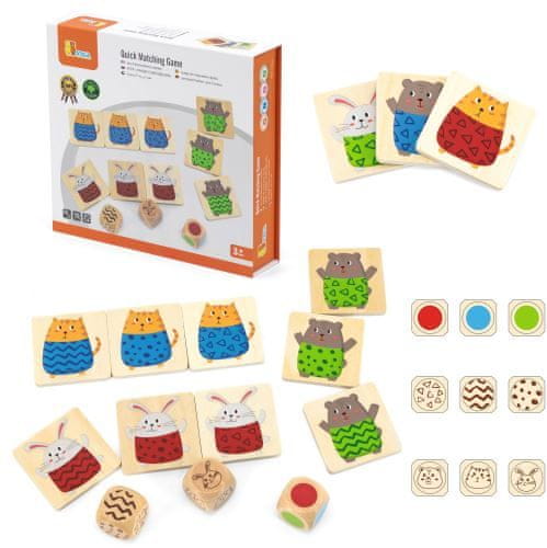 LEBULA VIGA Wooden Puzzle Quick Match Game 27 ks.