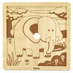 LEBULA VIGA Handy Wooden Puzzle Elephant 9 dílků