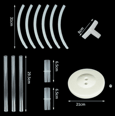 Camerazar Půlkruhový Stojan na Balónky 161cm, Průhledná/Mléčná Barva, Plast