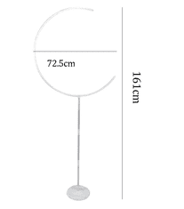 Camerazar Půlkruhový Stojan na Balónky 161cm, Průhledná/Mléčná Barva, Plast