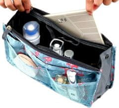 Camerazar Organizér do kabelky Bag in Bag, barevný, nylon/síťovaný materiál, 27.5x17.9x8 cm