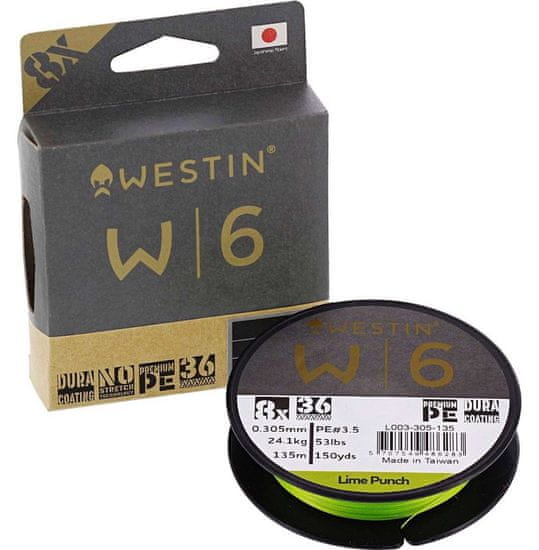 Westin Westin splétaná šňůra W6 8 Braid Lime Punch 135m 0,235mm 13,3kg