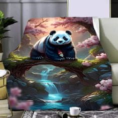 EXCELLENT Mikroplyšová hřejivá deka 150x200 cm - Panda u vodopádů