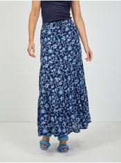 Orsay Tmavě modrá květovaná maxi sukně ORSAY M