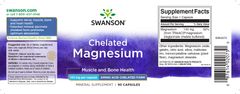 Swanson Albion Magnesium Glycinate (Glycinát hořečnatý), 133 mg, 90 kapslí