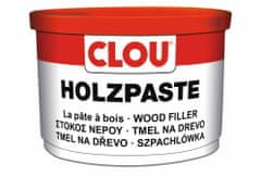 Clou Holzpaste, tmel na dřevo, 16 odstínů v novém balení, k trvalé opravě poškození a spár na dřevě, 250 g, 18 šedá