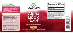 Swanson Alpha Lipoic Acid (Kyselina Alfa lipoová), 100 mg, 120 kapslí