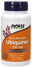 NOW Foods Ubiquinol Extra Strenght, Kaneka, 200mg, 60 softgel kapslí - EXPIRACE 3/23