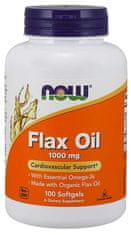 NOW Foods Flax oil, Lněný olej, 1000 mg, 100 softgelových kapslí