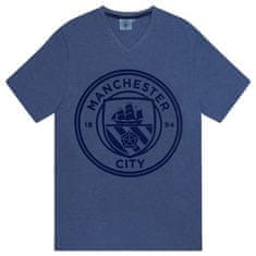 FotbalFans Pyžamo Manchester City FC, tričko a šortky, modro-šedé | L