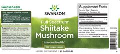 Swanson Shiitake Mushroom, 60 kapslí