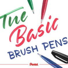 Pentel Štětcová pera "Brush Sign", sada 4 barev, s průvodcem, SES15/4-SET