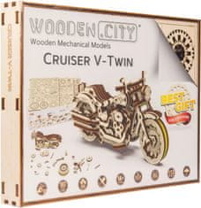 Wooden city 3D puzzle Motocykl Cruiser V-Twin 168 dílů