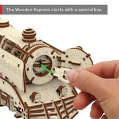 Wooden city 3D puzzle Dřevěný Express s kolejemi 400 dílů