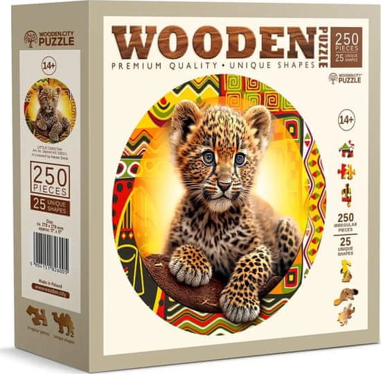 Wooden city Dřevěné puzzle Malý roztomilý leopard 250 dílků EKO