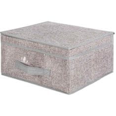 HOMESTYLING Úložný box s víkem 31x28x16 cm textil šedý