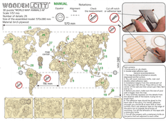 InnoVibe Wooden City Dřevěná mapa se zvířátky velikost M (57x38cm)