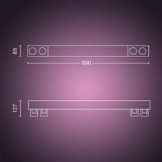 Philips Hue LED White and Color Ambiance Stropní bodové svítidlo Philips Centris BT 50607/31/P7 40W plus 4x5,7W GU10, 4000lm, 2000K-6500K, RGB, IP20, bílé