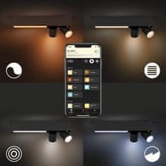 Philips Hue LED White and Color Ambiance Stropní bodové svítidlo Philips Centris BT 50610/30/P7 11W plus 2x5,7W GU10, 1600lm, 2000K-6500K, RGB, IP20, černé