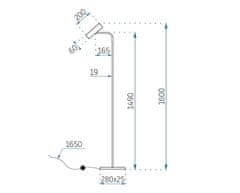 Tutumi Stojací lampa APP965-1F černá