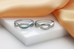 Brilio Silver Elegantní stříbrný prsten se zirkony a syntetickým opálem RI126WLB (Obvod 50 mm)