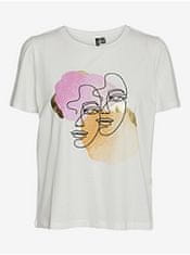 Vero Moda Krémové dámské tričko Vero Moda Facey XS