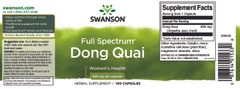 Swanson Dong Quai (Andělika čínská), 530 mg, 100 kapslí