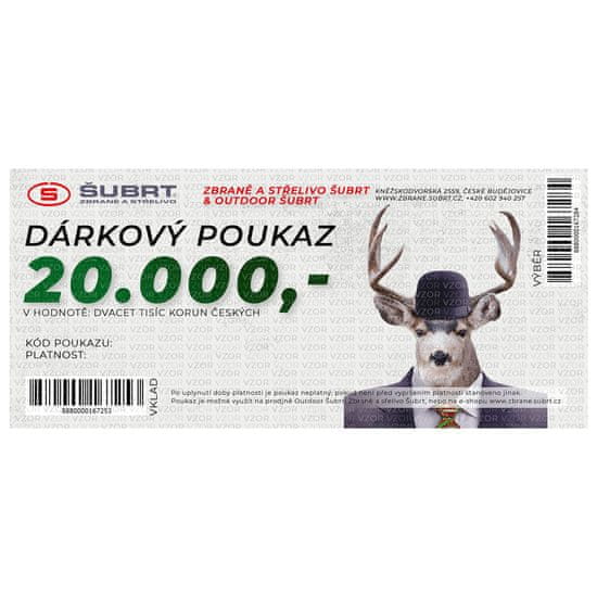 Zbranestrelivo Šubrt a střelivo Šubrt Dárkový poukaz v hodnotě 20000 Kč - Vlastní fotka