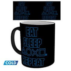 AbyStyle Hrnek - PlayStation Eat Sleep Play Repeat - teplem se měnící - 320 ml