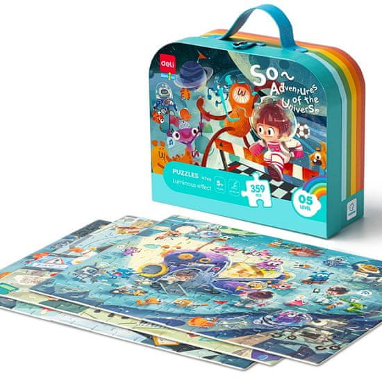 Deli stationery Puzzle svítící Vesmírné dobrodružství