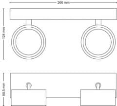 Philips Philips BRACIA bodové svítidlo LED 11W 1100lm 2700K 26cm IP20, bílé