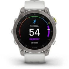 Garmin epix Sapphire , Titan/ White Silicone Band