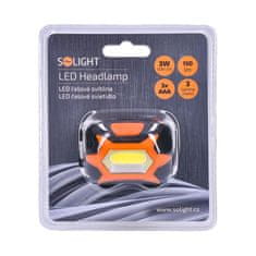 Solight Solight LED čelová svítilna, 3W COB, 3x AAA WH25