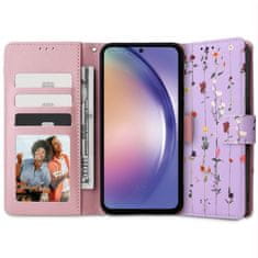 Tech-protect Wallet knížkové pouzdro na Samsung Galaxy A35 5G, garden violet