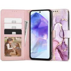 Tech-protect Wallet knížkové pouzdro na Samsung Galaxy A55 5G, marble