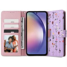 Tech-protect Wallet knížkové pouzdro na Samsung Galaxy A55 5G, garden violet