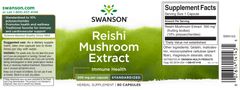 Swanson Reishi Mushroom Extract (Reishi extrakt), 500 mg, 90 kapslí