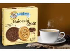 Mulino Bianco MULINO BIANCO Baiocchi Choco - Italské sušenky s čokoládovou náplní 144g 1 balik