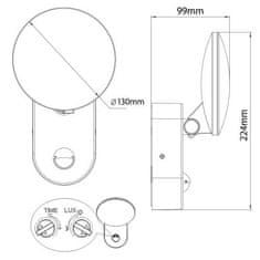 Maclean Nástěnná LED lampa Energy s pohybovým senzorem MCE367