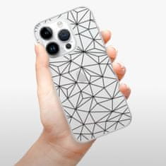 iSaprio Silikonové pouzdro - Abstract Triangles 03 - black pro iPhone 15 Pro