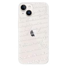 iSaprio Silikonové pouzdro - Handwriting 01 - white pro iPhone 15