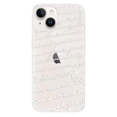 iSaprio Silikonové pouzdro - Handwriting 01 - white pro iPhone 15 Plus