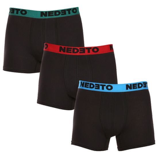 Nedeto 3PACK pánské boxerky černé (3NB002)