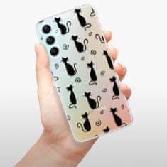 iSaprio Silikonové pouzdro - Cat pattern 05 - black pro Samsung Galaxy A34 5G