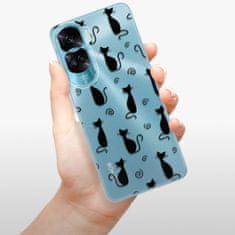 iSaprio Silikonové pouzdro - Cat pattern 05 - black pro Honor 90 Lite 5G