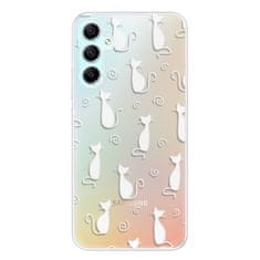 iSaprio Silikonové pouzdro - Cat pattern 05 - white pro Samsung Galaxy A34 5G