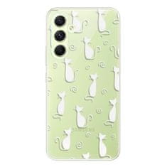 iSaprio Silikonové pouzdro - Cat pattern 05 - white pro Samsung Galaxy A54 5G