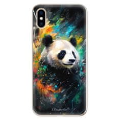 iSaprio Silikonové pouzdro - Abstract Panda pro Apple iPhone XS