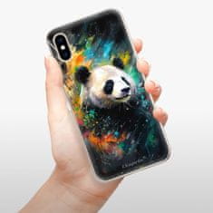 iSaprio Silikonové pouzdro - Abstract Panda pro Apple iPhone XS